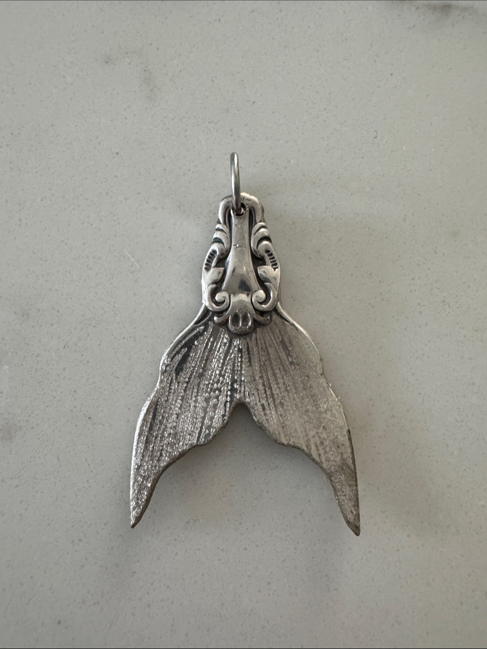 Handmade Silver Plated Mermaid Tail Pendant - Silver